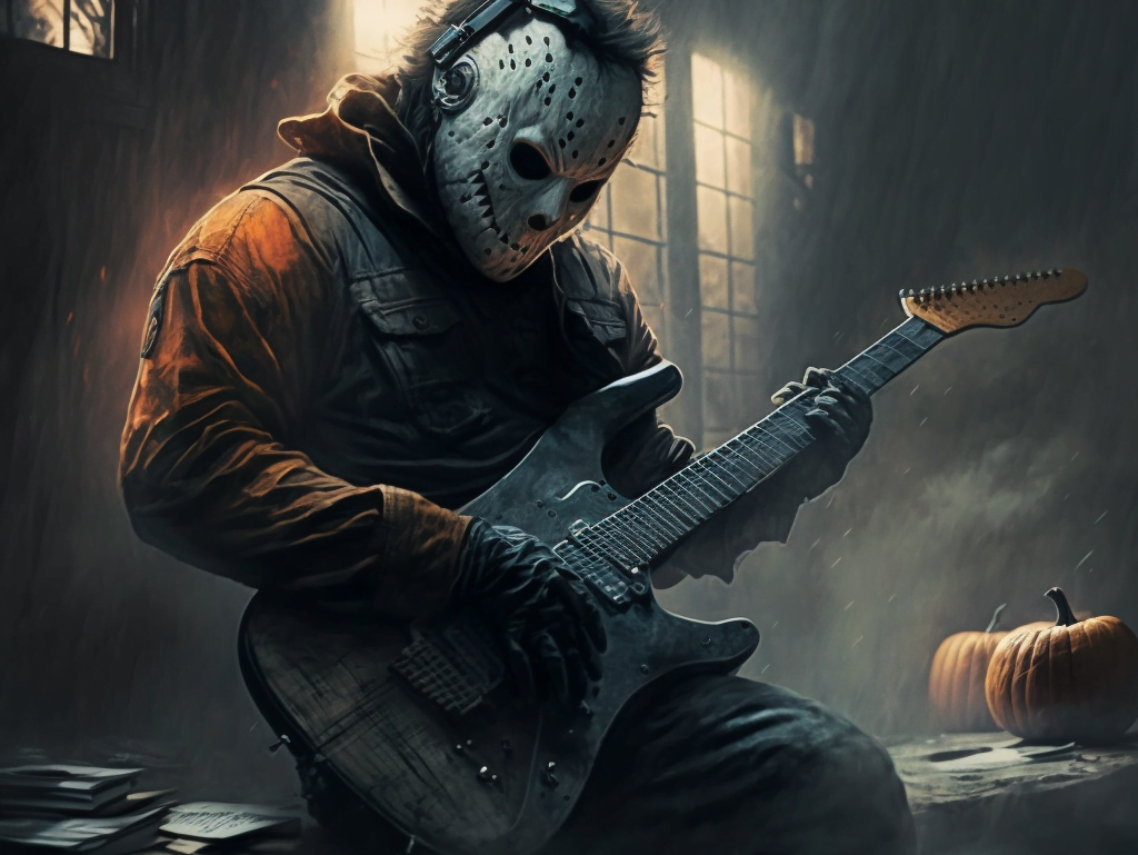 Michael Myers playing guitar